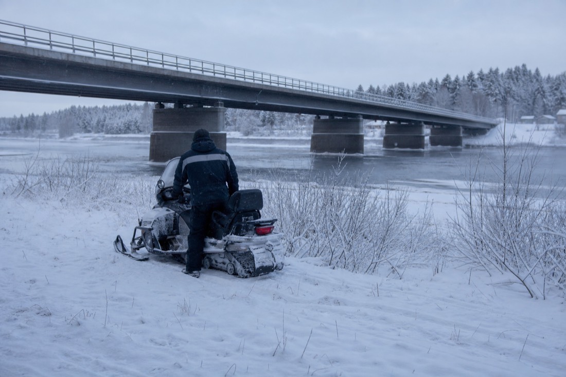 Snow-covered Finnish Lapland landscape in natural winter light