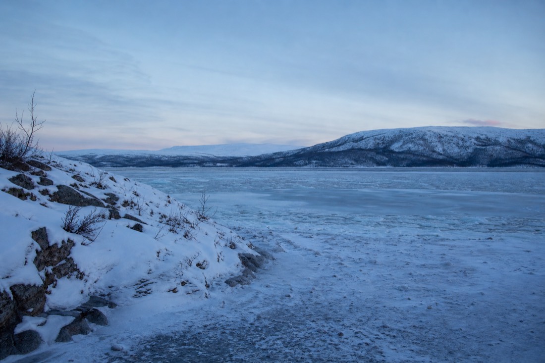 Snow-covered Finnish Lapland landscape in natural winter light