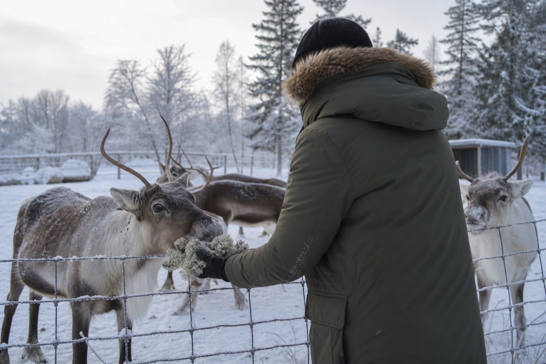 Snow-covered Finnish Lapland landscape in natural winter light